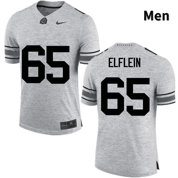 Ohio State Buckeyes Pat Elflein Men's #65 Gray Game Stitched College Football Jersey